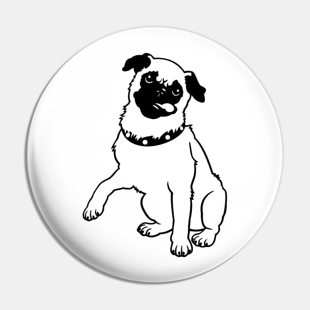 Cute Pug Pin by CraftyCatz