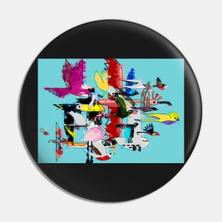 Abstract Birds Pin