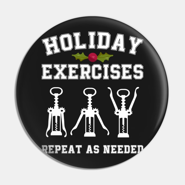 Holiday Exercises Wine Opener Funny Christmas Pin by teevisionshop