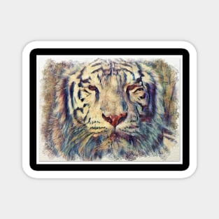 White Tiger Magnet