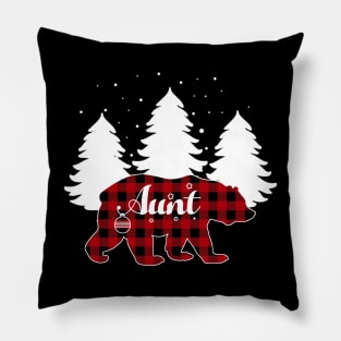 Buffalo Red Plaid Aunt Bear Matching Family Christmas Pillow