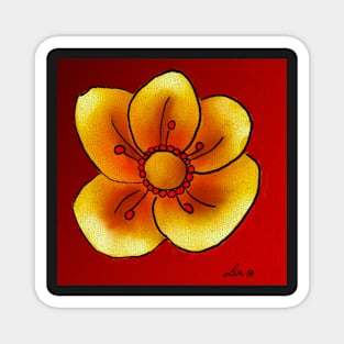 Yellow buttercup flower Magnet