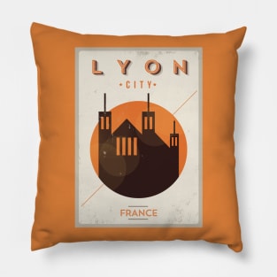 Lyon Poster Design Pillow