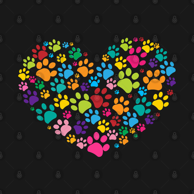 Made of heart colorful paws by GULSENGUNEL