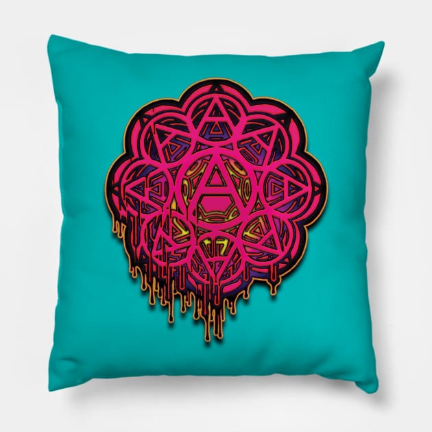 Anarcho Flower Hot Pink Graffiti Pillow by BlackCollarPolitics