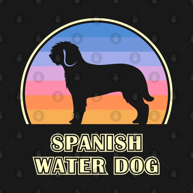 Spanish Water Dog Vintage Sunset Dog by millersye