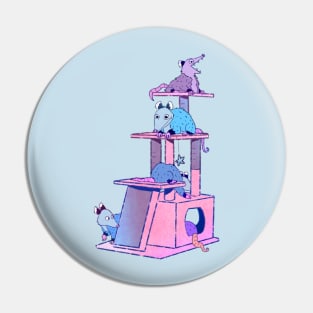 Cat Tower Opossum Pin