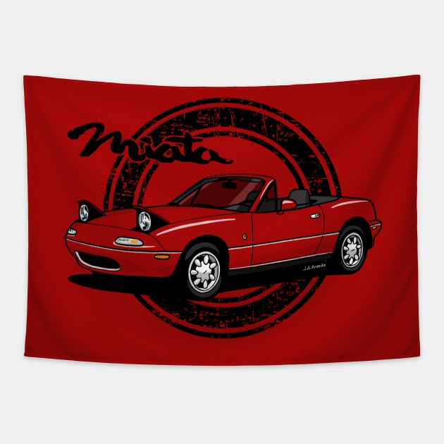 Mi drawing of the iconic NA roadster Tapestry by jaagdesign