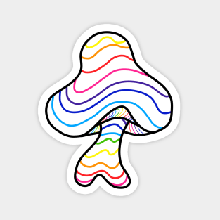 The Perfect Mushroom: Exotic Trippy Wavy Rainbow Contour Lines 2 Magnet