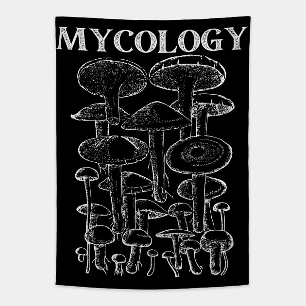 Mycology - Mushroom Encyclopedia Fungi Sience Tapestry by Souls.Print