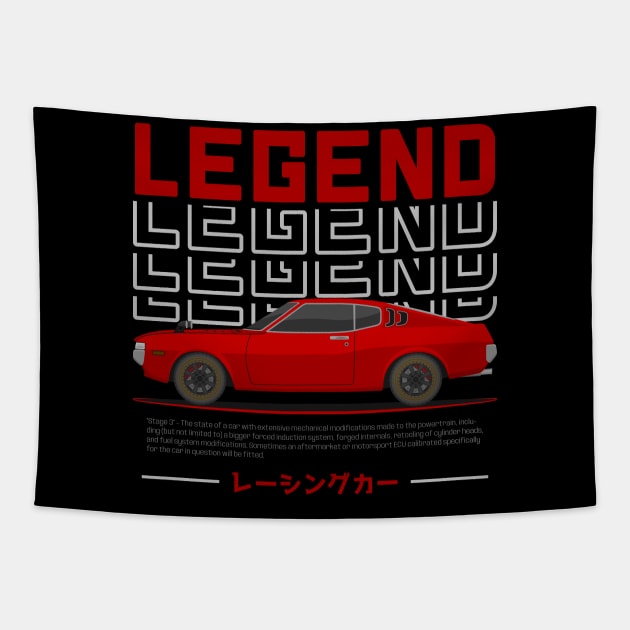 Tuner Red Celica MK1 JDM Tapestry by GoldenTuners