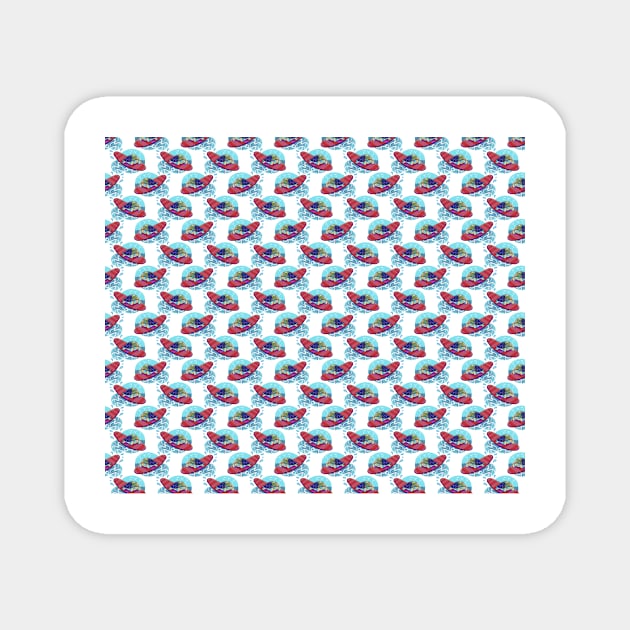 Surfing Turtle Pattern Magnet by saradaboru