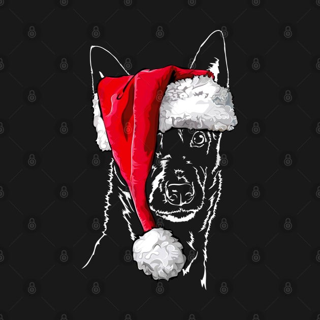 Australian Kelpie Santa Christmas dog mom gift present by wilsigns