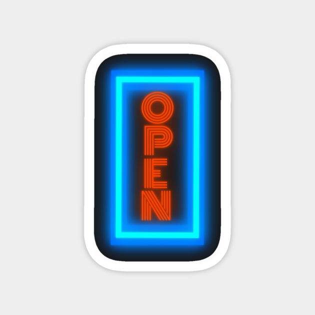 Open Neon Magnet by LefTEE Designs