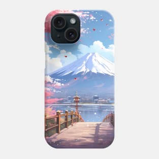 Mount Fuji Cherry blossom Landscape – Anime Wallpaper Phone Case