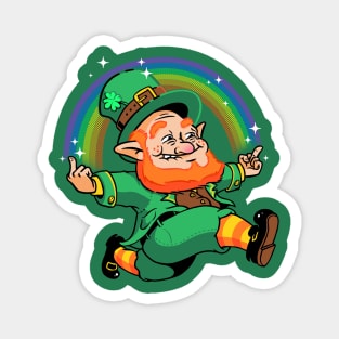 Leprechaun Middle Finger Up Luck You Rainbow St. Patrick's Day Magnet