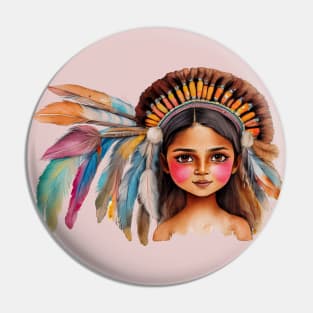 feather headdress girl Pin