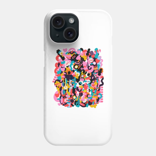 Block of blobby madness Phone Case by juliechicago