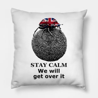 Dung Beetle "We will get over it" British Motivational Pillow