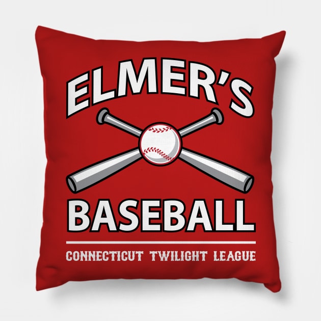 Elmer's Team Shirt (White Logo) Pillow by CTLBaseball