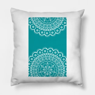 Zen Teal Mandala Pillow