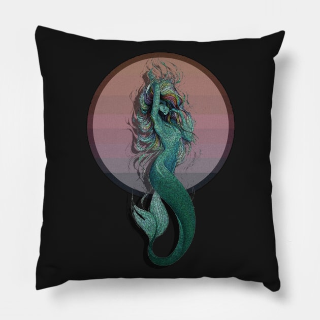 Mermaid Love !!! Pillow by adityawagaskar