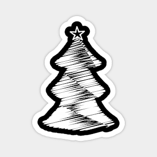 Merry Christmas tree sketch Magnet