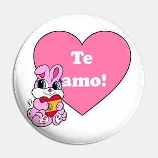 "Te Amo!" Bunny (Spanish) Pin