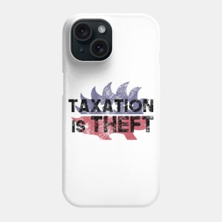 Libertarian Party Porcupine taxation is theft - black Phone Case