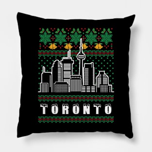 Toronto Canada Ugly Christmas Pillow