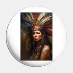 Indian woman in headdress Pin