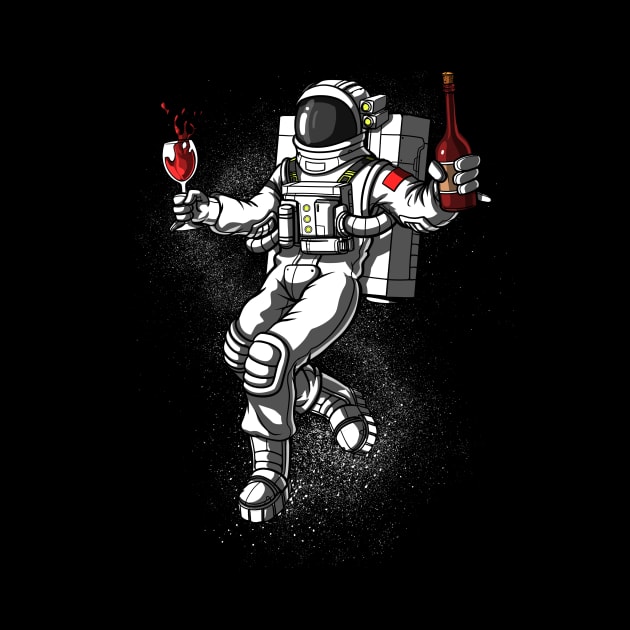 Space Astronaut Wine Drinking Party by underheaven