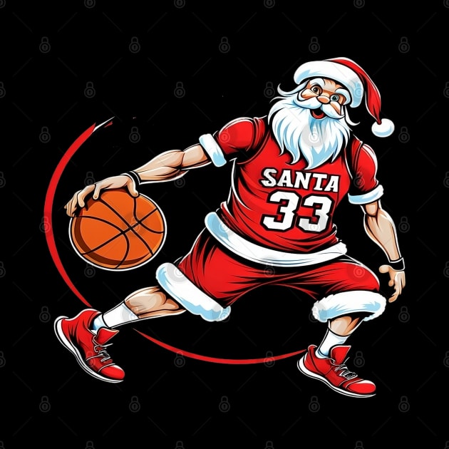 Santa Slam Dunk, Merry Christmas Gift, Basketball Gift by Customo