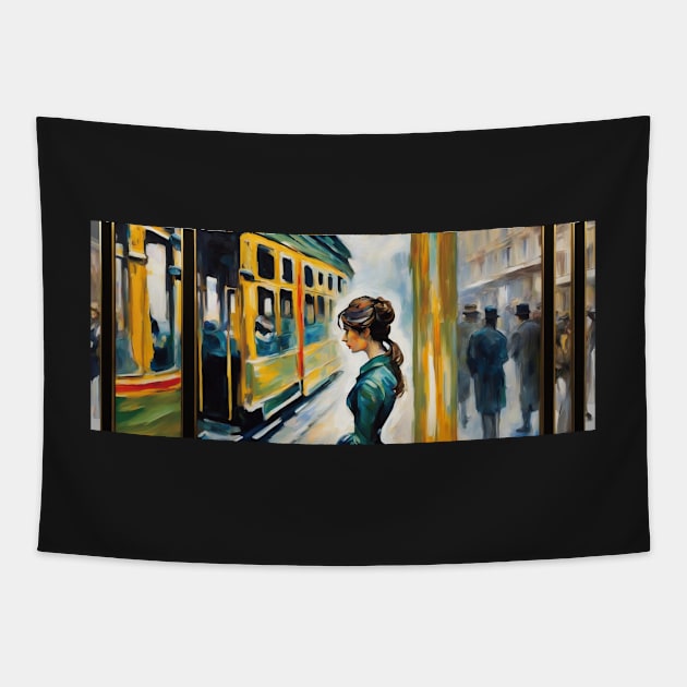 The Art of Trams - Impressionism Style #001 - Mugs For Transit Lovers Tapestry by coolville