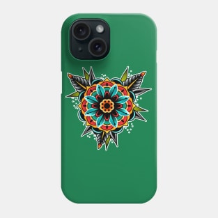 Traditional Flower Tattoo design Phone Case