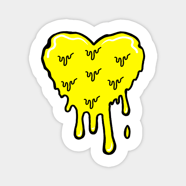 Yellow Melting Acid Heart Magnet by HeavenlyTrashy