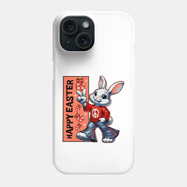 Easter bunny 70s Phone Case by Graffik-Peeps