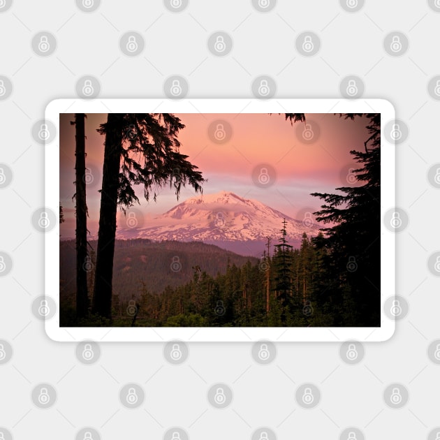 Mt Adams Washington Sunset Magnet by Rebekah Slick