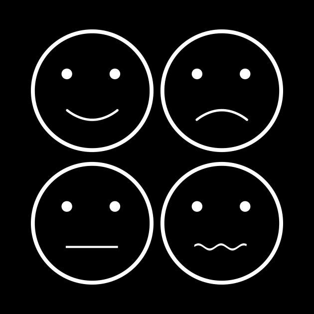 4 Moods Faces Grid Minimal Design (Lines Collection) by Minimal DM