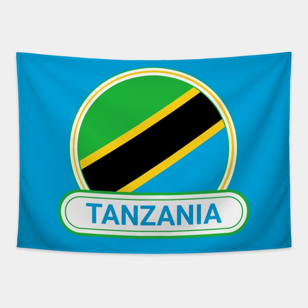 Tanzania Country Badge - Tanzania Flag Tapestry by Yesteeyear