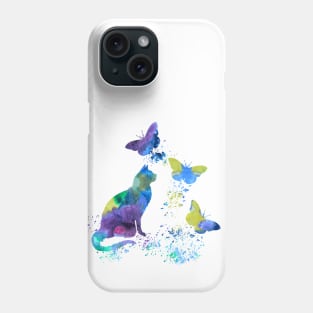 Cat and butterflies Phone Case