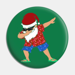 'Dabbing Santa in Hawaiian' Hilarous Santa Gift Pin