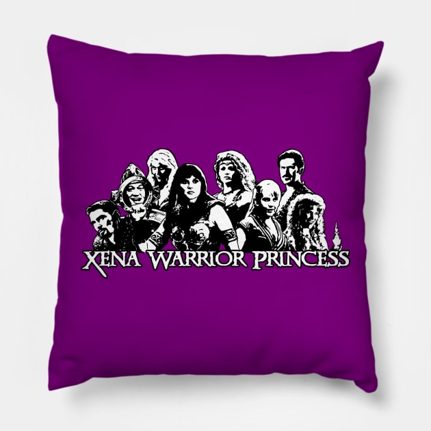 Xena, Gabrielle, Ares, Joxer, Callisto, Ephiny, Autolycus and Aphrodite. Pillow by CharXena