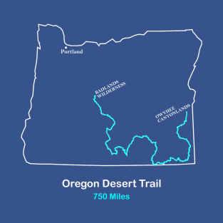 Route Map of Oregon Desert Trail T-Shirt