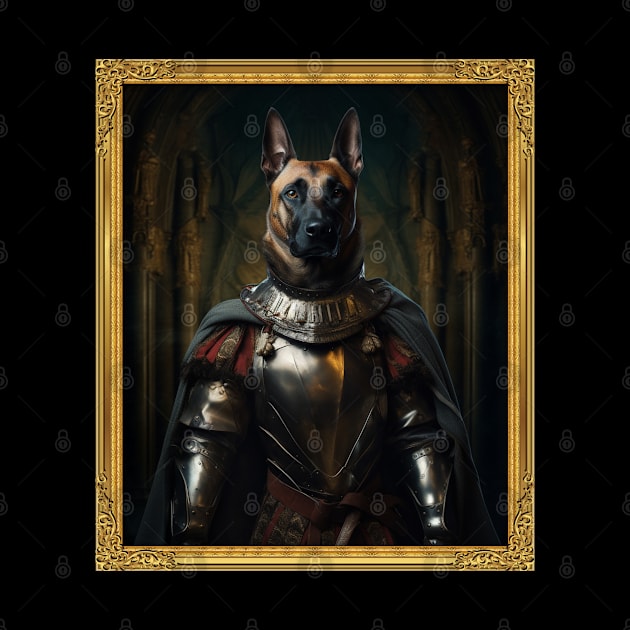 Gallant Belgian Malinois - Medieval Knight (Framed) by HUH? Designs