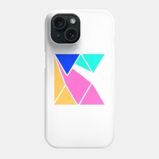 Inverted Blue Yellow Pink Geometric Abstract Acrylic Painting II Phone Case