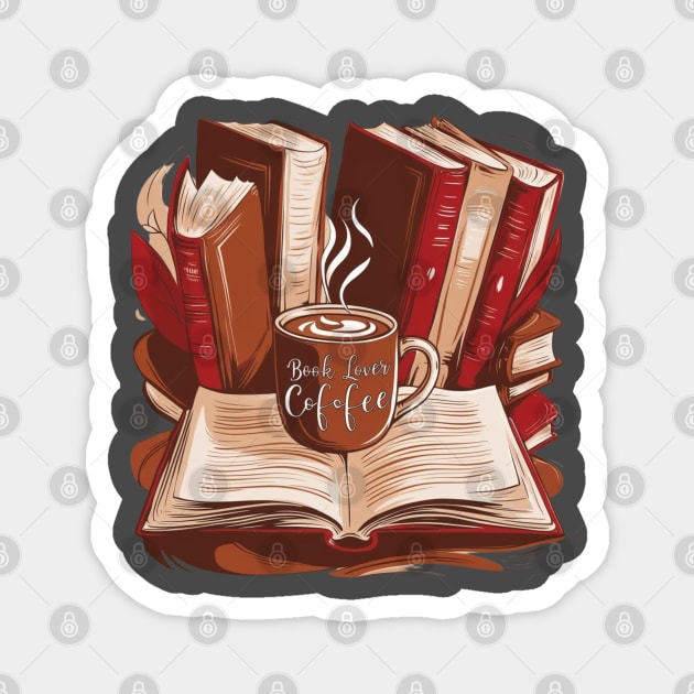 Book Lovers Fuel Coffee and Chapters Artwork Magnet by SR8891