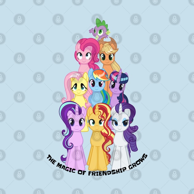 My Little Pony main cast (mane 6, 8,9) by SketchedCrow