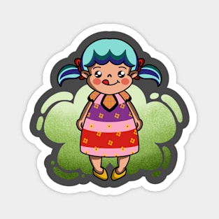 Little Girl in Flowered Dress Magnet