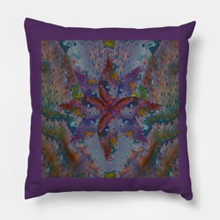 Abstract Multicolor Digital Art inspired by Nature Pillow